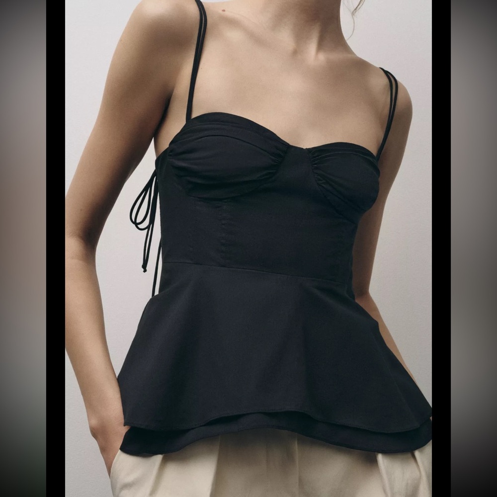 BNWT Zara Black Bustier Top